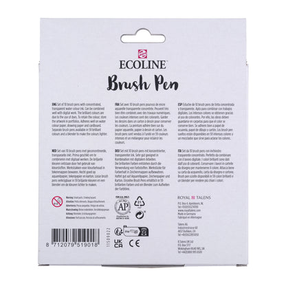 Talens Ecoline Brush Pen Set 10 levendige basistinten - 4