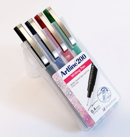 Artline 200 fineliner met metalen nylonpunt, 4 kleuren - 2