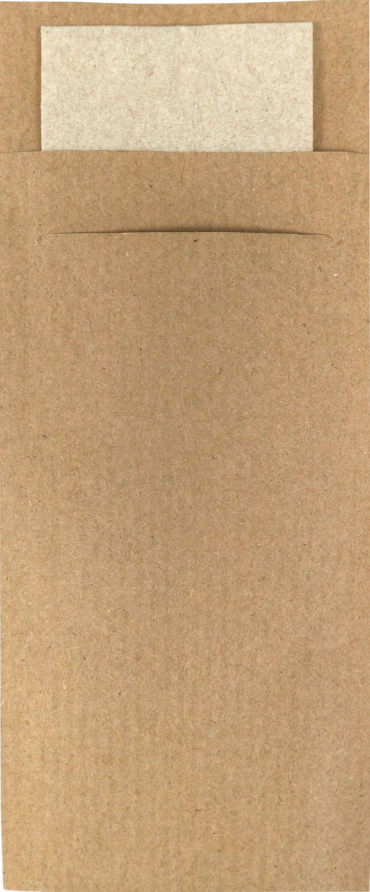 Bestekzakje IEZZY 190x85mm kraft 500 stuks - Milieuvriendelijk en natuurlijk