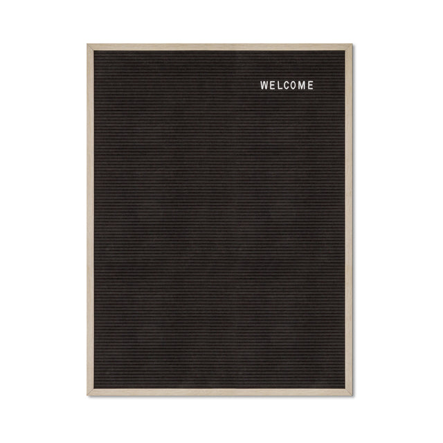 Letterbord Zwart 60 x 80 cm met Licht Houten Frame