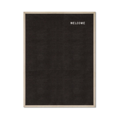 Letterbord Zwart 60 x 80 cm met Licht Houten Frame