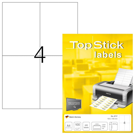 105x148mm Zelfklevende Labels, 400 Stuks