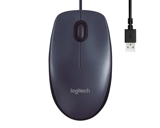 Logitech USB B100 Zwart Bedrade Muis voor Recht- en Linkshandigen