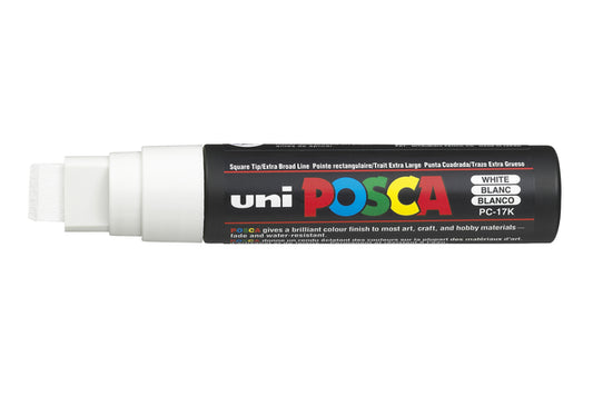 Verfstift Posca PC17K EB rechthoek wit