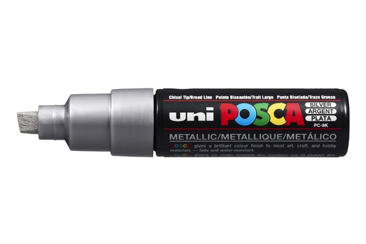 Posca PC8K B Schuin Zilver Verfstift
