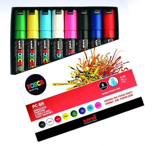 Posca PC8K B Schuine Assortimentsset 8 Stuks