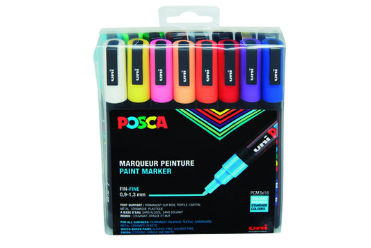 Posca PC3M F Standaard Kleuren 16 Stuks