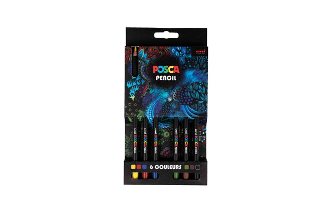 Posca Kleurpotlood Set 6 Assortie Kleuren