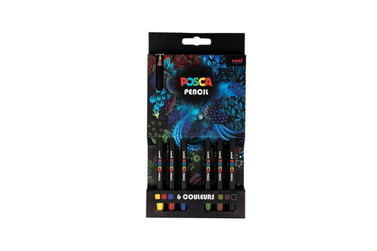 Posca Kleurpotlood Set 6 Assortie Kleuren