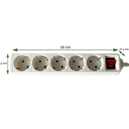 BRASQ Stekkerdoos 5-voudig 3 meter wit - 2