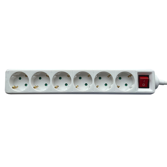 Stekkerdoos BRASQ 6-voudig met 3m kabel wit