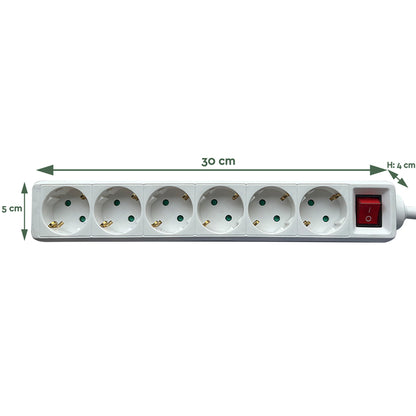 Stekkerdoos BRASQ 6-voudig met 3m kabel wit - 2