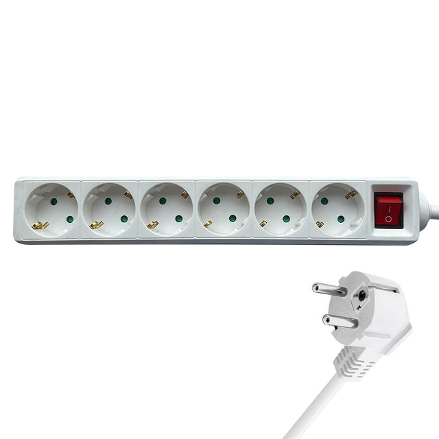 Stekkerdoos BRASQ 6-voudig met 3m kabel wit - 4