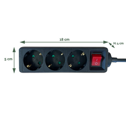 Stekkerdoos BRASQ 3-voudig met 3m kabel zwart - 2