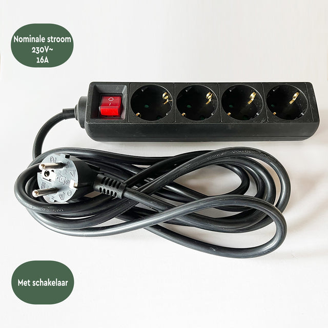 Stekkerdoos BRASQ 3-voudig met 3m kabel zwart - 5