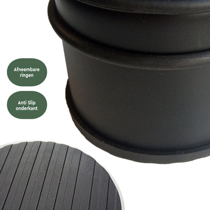 BRASQ Deurstopper met rubberen ringen, zwart - 4