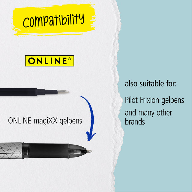 Online Magixx Gelvulling 0,7mm Blauw, Set van 3 - 3