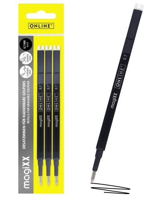 Online Magixx Gelvulling 0,7mm Zwart, Set van 3