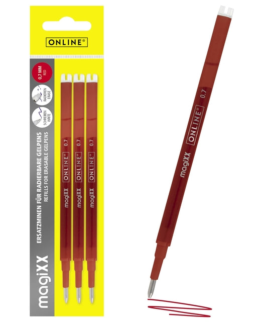 Online Magixx Gelvulling 0,7mm Rood, Set van 3