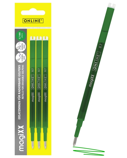 Online Magixx Gelvulling 0,7mm Groene Set van 3