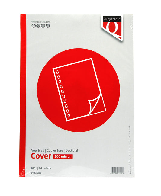 Voorblad A4 PP 300 micron Wit, 100 stuks
