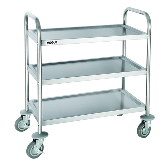 Serviewagen Vogue met 3 RVS plateaus, 82,5x71 cm