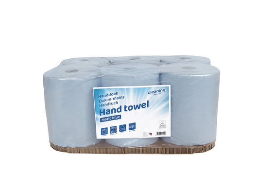 Handdoekrol Cleaninq Matic 2-laags 21cmx150m blauw 6 rollen