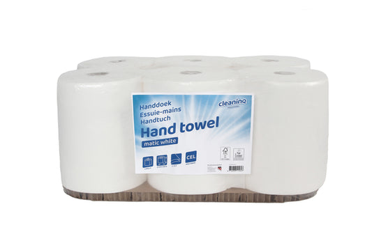 Handdoekrol Cleaninq Matic B 2-laags 21cmx150m wit 6 rollen