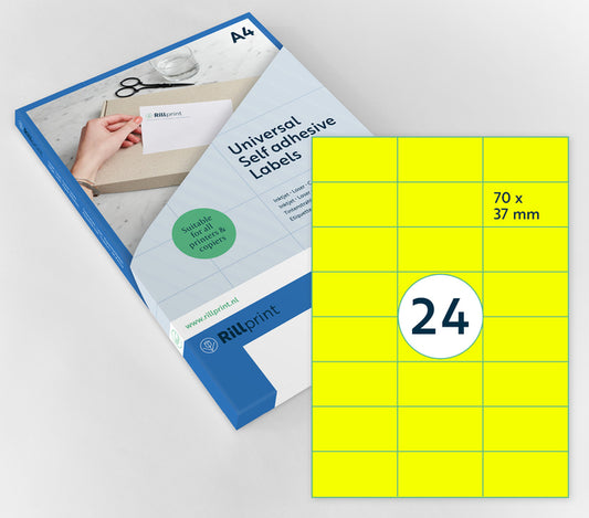 HERMA Rillprint 70x37mm Fluorgeel, 2400 etiketten