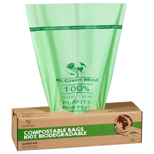 Afvalzak Bio Mr.Green Mind 60x80 cm, 60L Dispenser