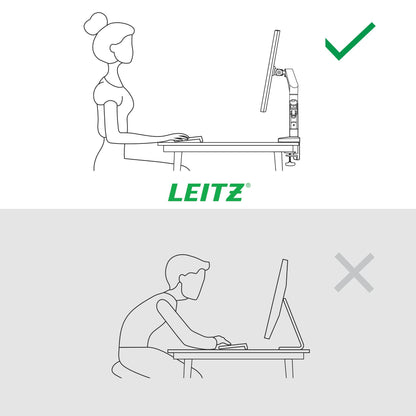 Ruimtebesparende dubbele monitorarm Leitz Ergo voor 17-32 inch schermen - 3