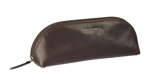 Ovale Pennenetui Maverick Brown uit Rundsleder