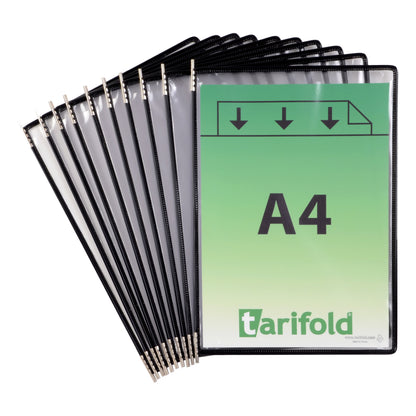 Zichtpaneel Tarifold A4 verticaal zwart 10 stuks - 3