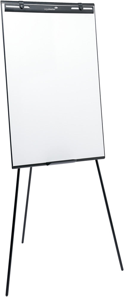 Mobiele flipover met driepoot en magnetisch whiteboardoppervlak