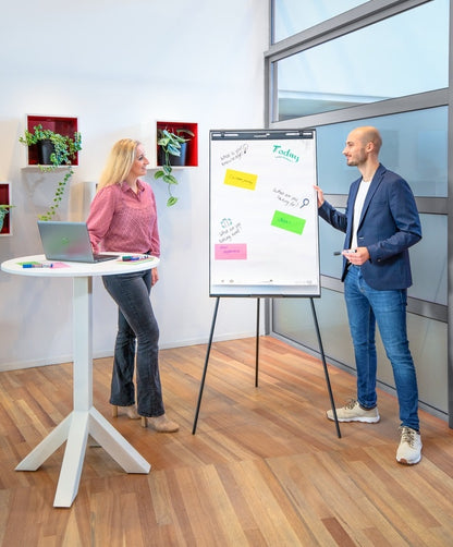 Mobiele flipover met driepoot en magnetisch whiteboardoppervlak - 5