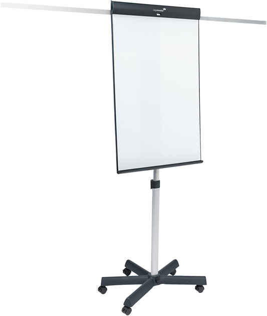 Mobiele flipover met ronde voet en magnetisch whiteboardoppervlak