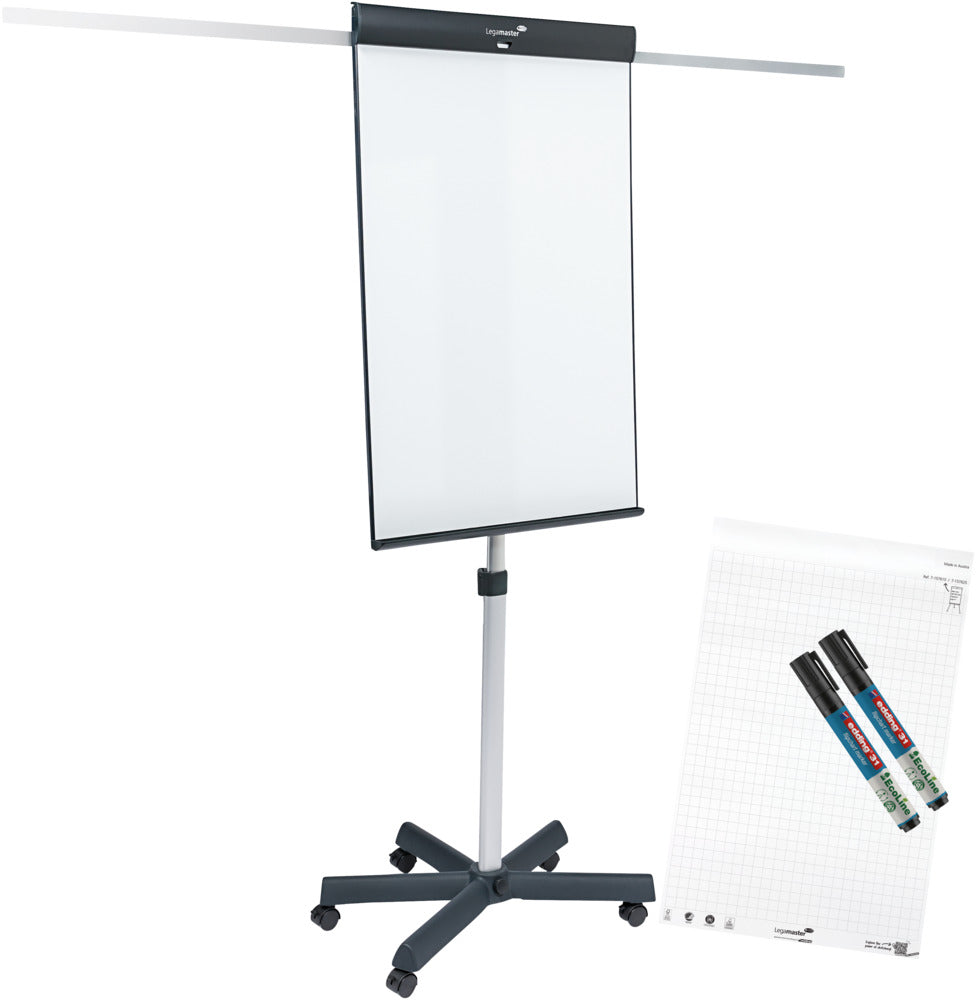 Mobiele flipover met ronde voet en magnetisch whiteboardoppervlak - 3