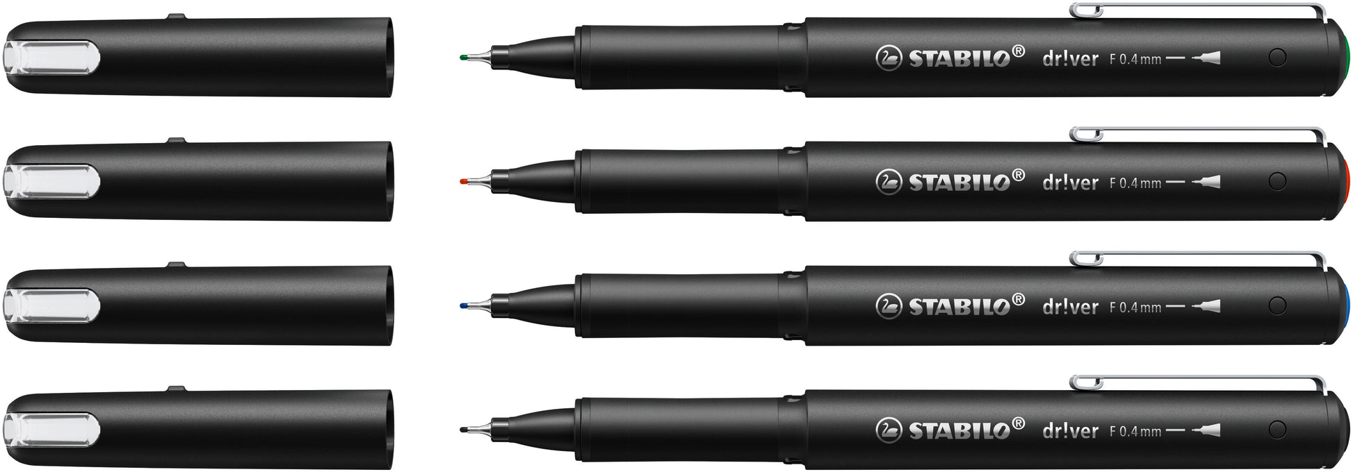 Fineliner STABILO dr!ver Fijn 4-kleuren set - 2