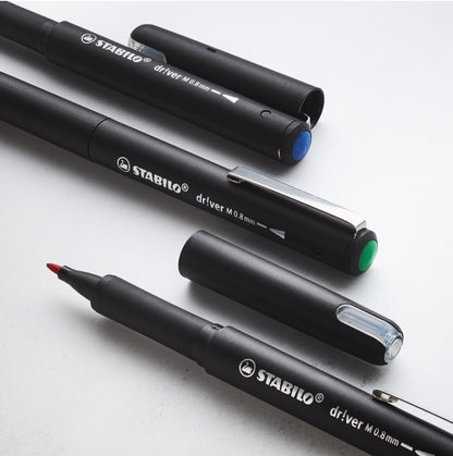 STABILO dr!ver fineliner zwart, 0.8mm - 4