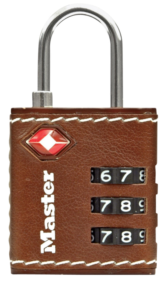 Master Lock TSA Hangslot 3-Cijfer Bruin Leer 30mm