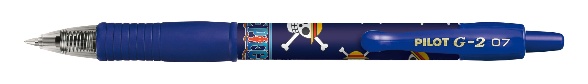 PILOT G-2-07 One Piece Gelpen met Drukmechaniek, Blauw, 0,7 mm