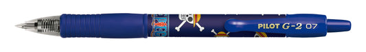 PILOT G-2-07 One Piece Gelpen met Drukmechaniek, Blauw, 0,7 mm