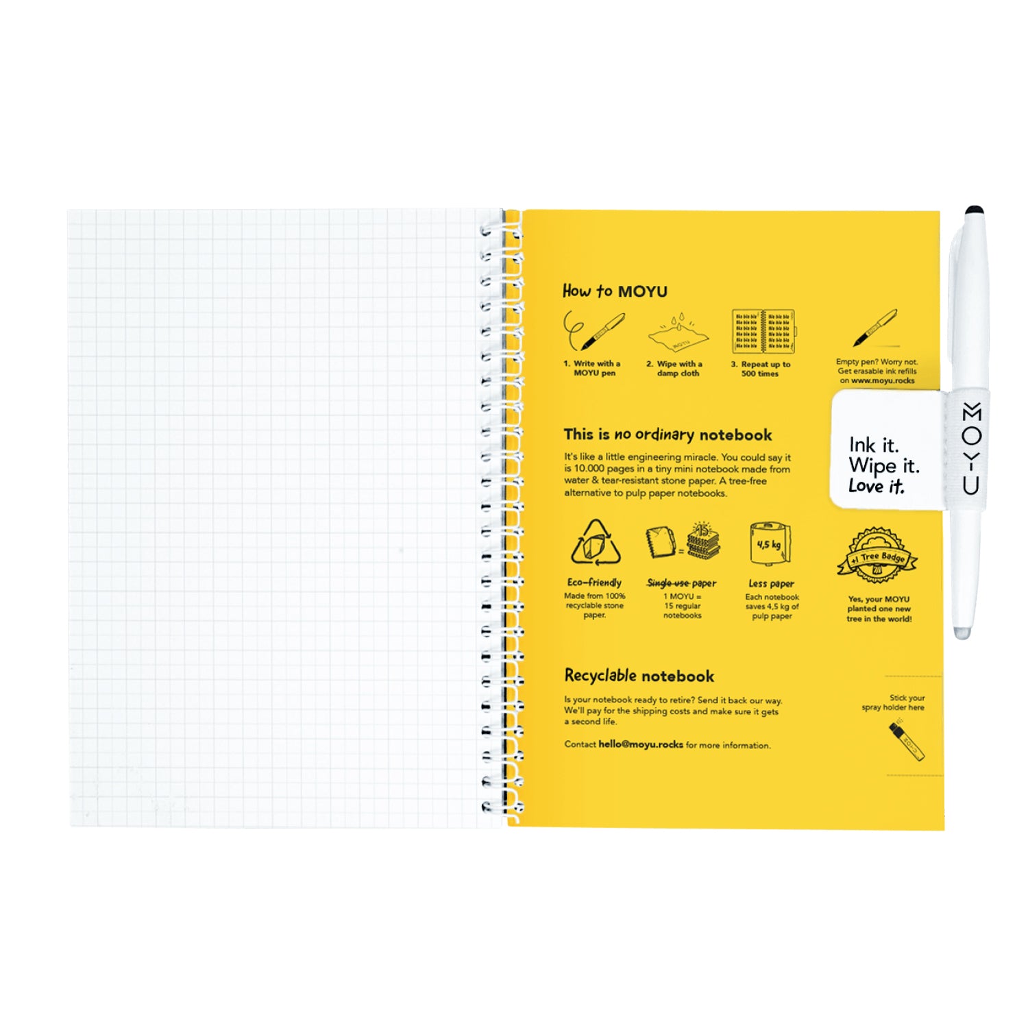 Moyu A5 Hardcover notitieboek Flower Vibes, waterbestendig - 4