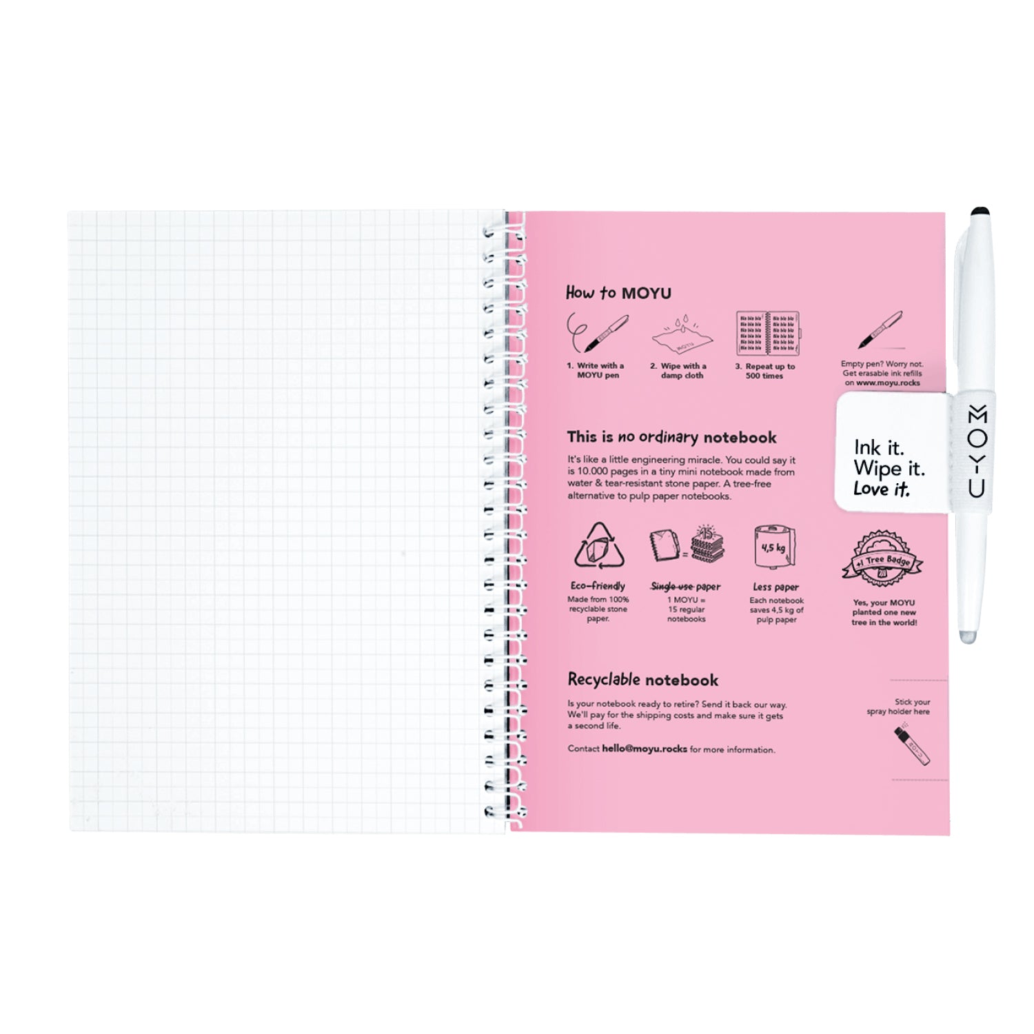 MOYU A5 Hardcover Notitieboek Love Garden met uitwisbaar steenpapier - 4