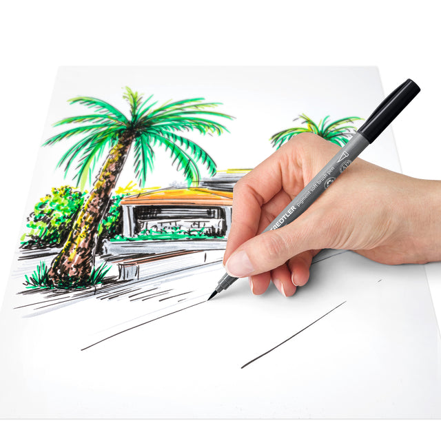 STAEDTLER pigment soft brush pen 6 kleuren, 97% gerecycled plastic - 6