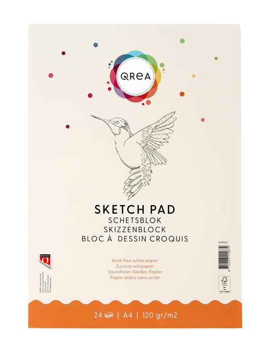 Schetsboek Qrea A4 24 Vellen 120 g gelijmd