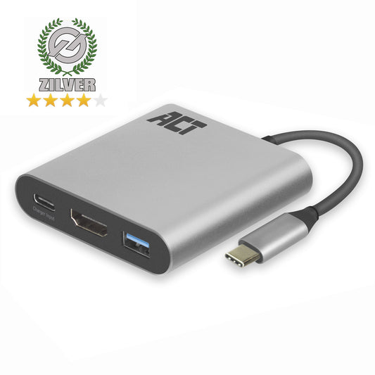 USB-C naar HDMI adapter met 4K ondersteuning en 60W PD pass-through