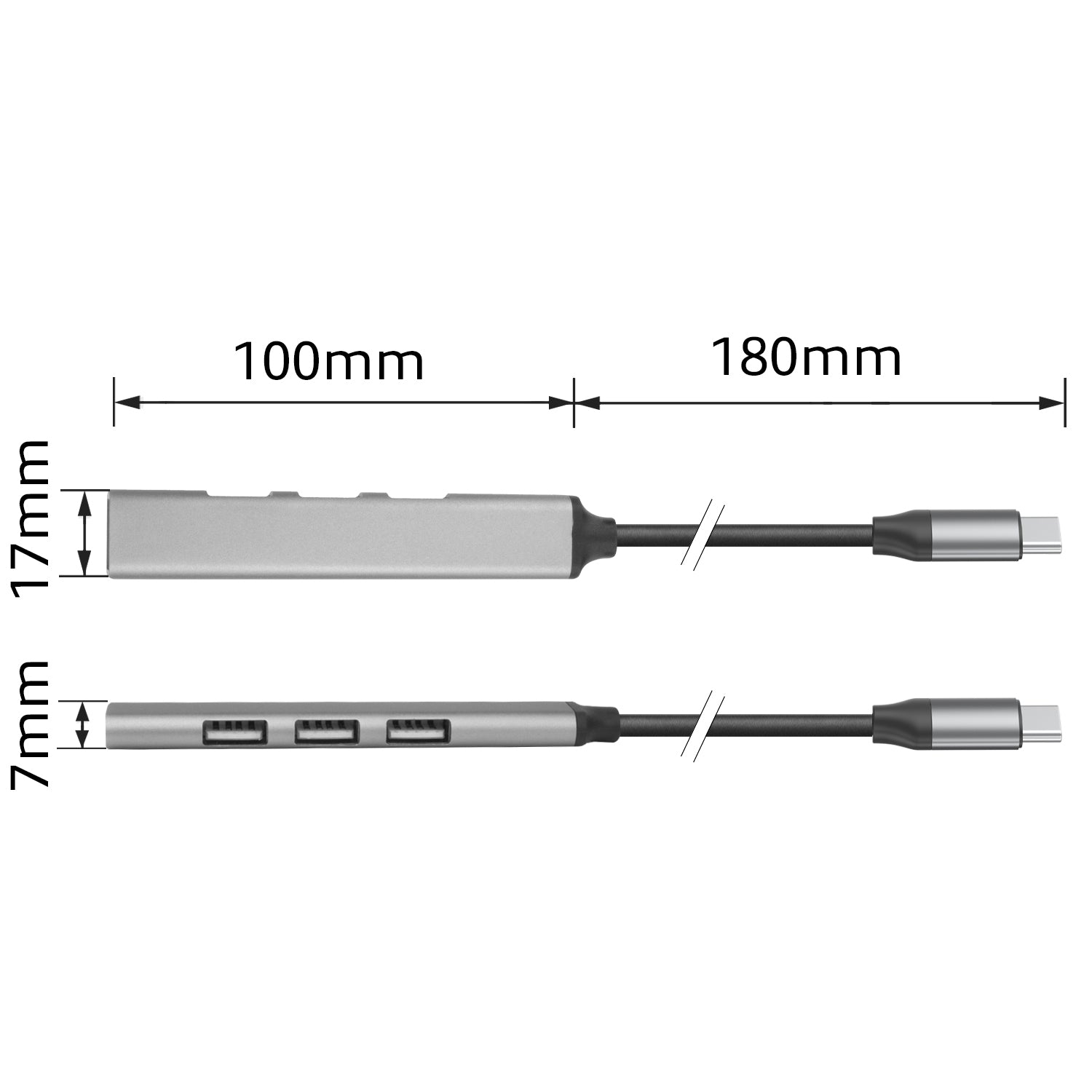 USB-C hub met 3 USB-A 2.0 en 1 USB-A 3.2 Gen1 poort - 6