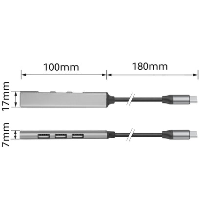 USB-C hub met 3 USB-A 2.0 en 1 USB-A 3.2 Gen1 poort - 6