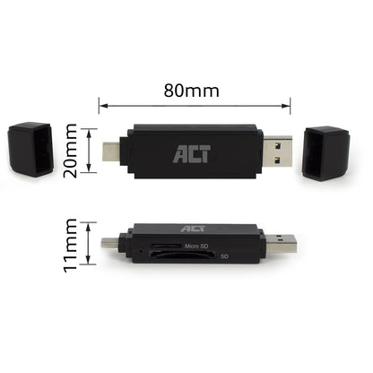 USB-C/USB-A 3.0 Kaartlezer met SD en Micro SD ondersteuning - 5